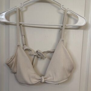 Hollister Cream Ribbed Bikini Top